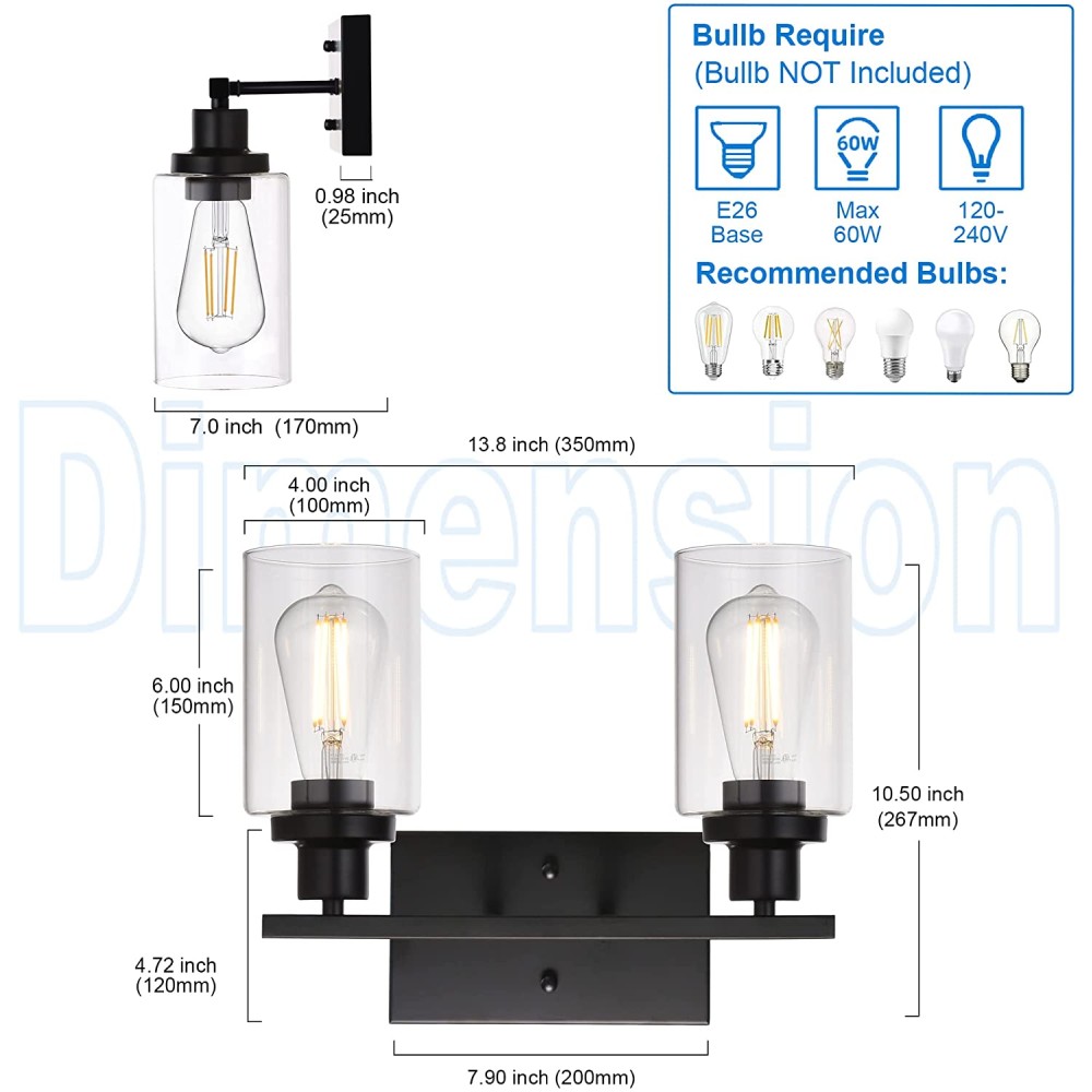 Clear Glass Wall Lighting, 6 Light: image 11